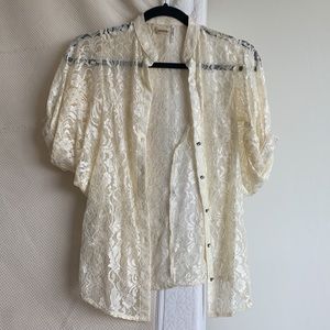 Guess lace tops, black and white. Size XS